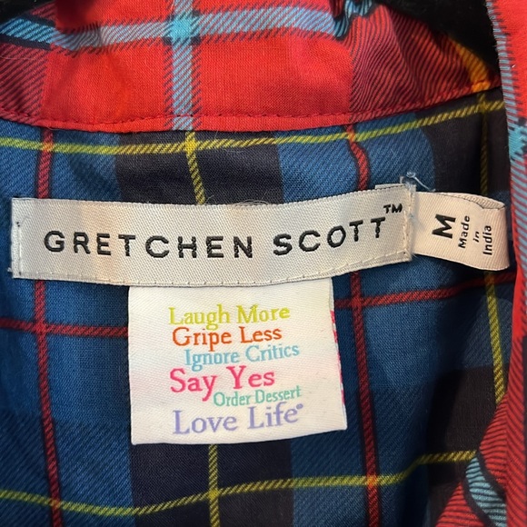 Gretchen Scott PJ SET Plaidy Cooper 💯 cotton size M - Picture 4 of 16